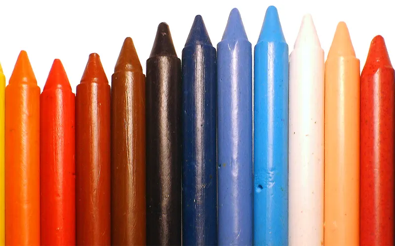 Wax crayons.