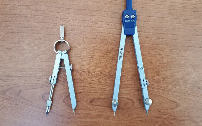 Two school compasses - 9 and 12 cm
