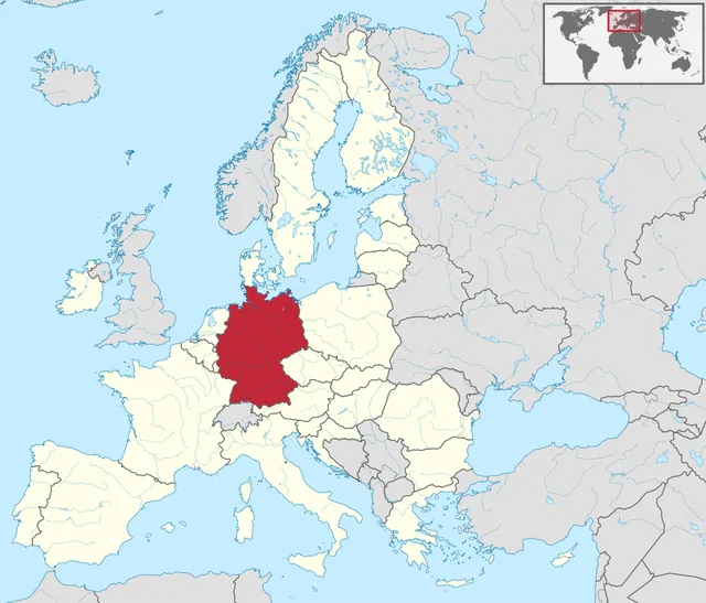 Map of the European Union with a large central country highlighted in red