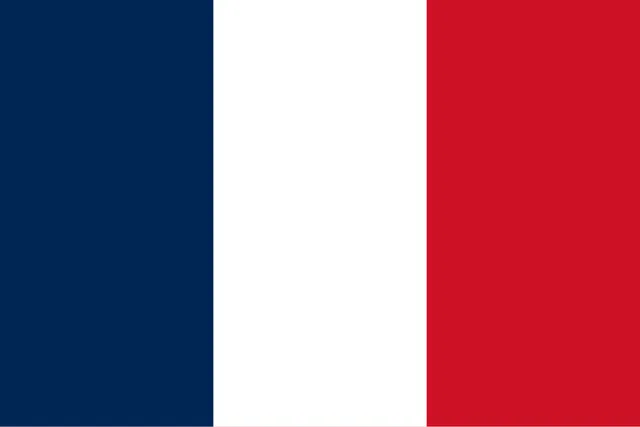Flag with three vertical stripes: blue, white and red