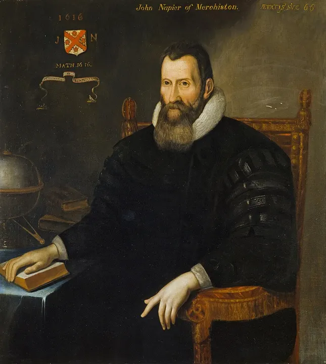 A painted portrait of a Scottish nobleman in a dark cap and ruff.