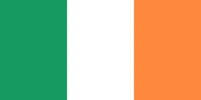 Flag with three vertical stripes of green, white and orange